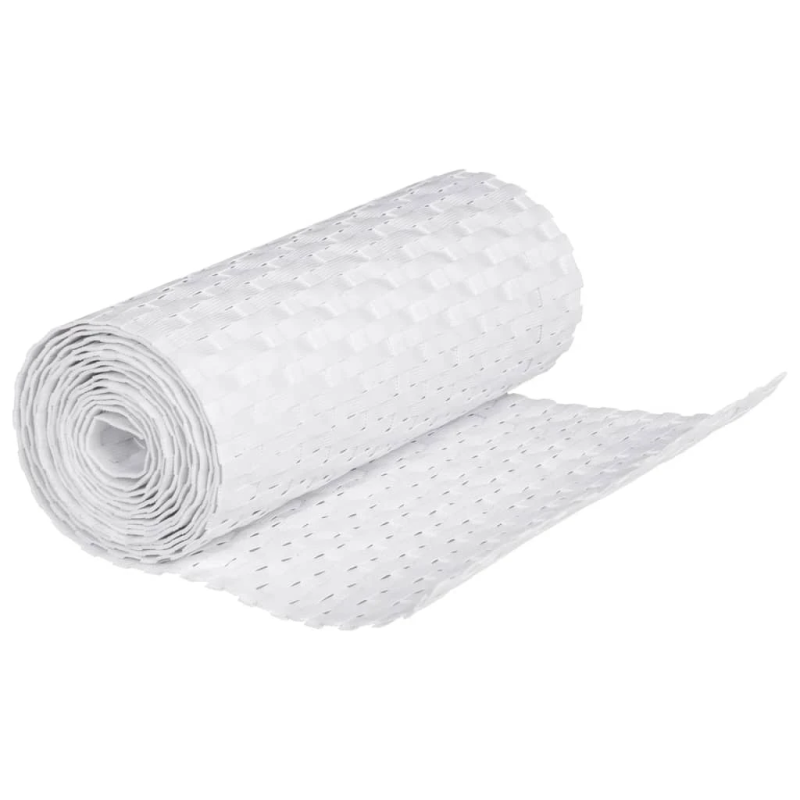 vidaXL balkona aizsegi, 10 gab., balts, 255x19 cm, PE rotangpalma