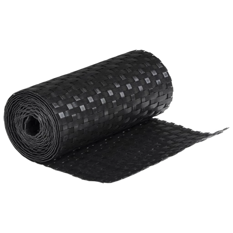 vidaXL balkona aizsegi, 5 gab., melns, 255x19 cm, PE rotangpalma