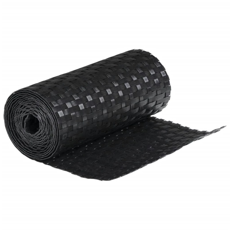 vidaXL balkona aizsegi, 10 gab., melns, 255x19 cm, PE rotangpalma