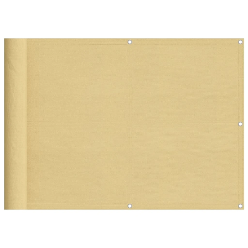 vidaXL balkona aizslietnis, smilšu, 75x500 cm, 100% poliestera audums