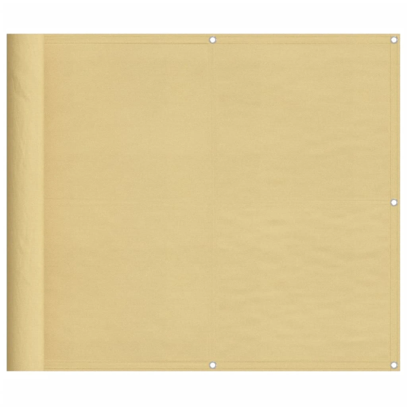 vidaXL balkona aizslietnis, smilšu, 90x400 cm, 100% poliestera audums