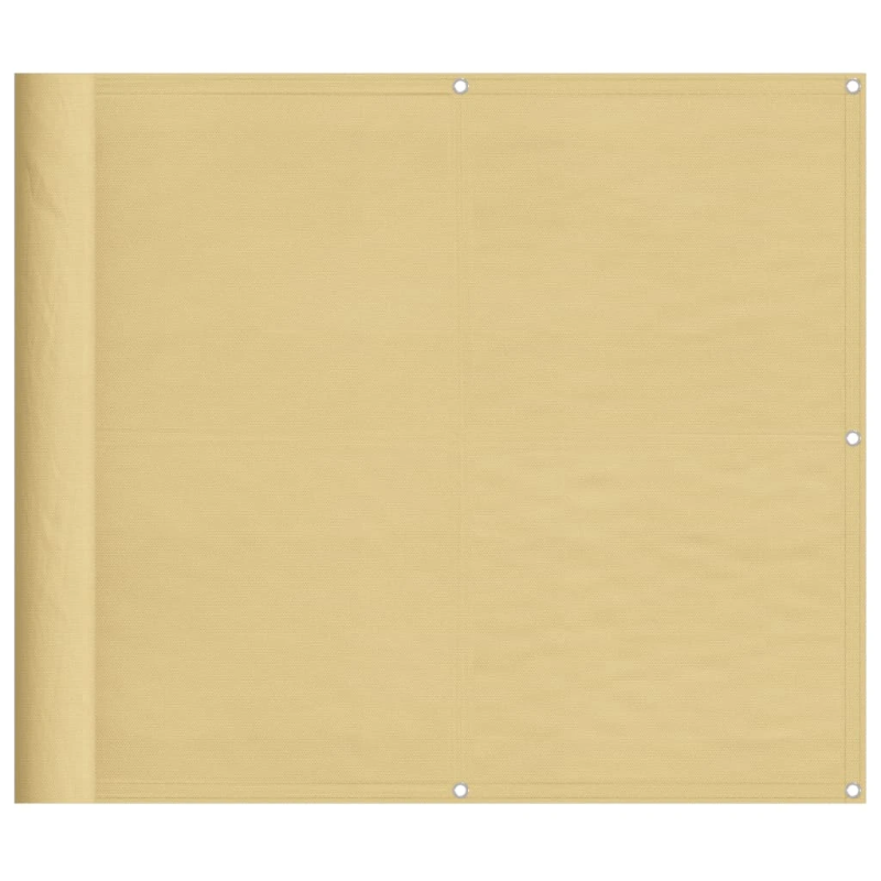 vidaXL balkona aizslietnis, smilšu, 90x500 cm, 100% poliestera audums