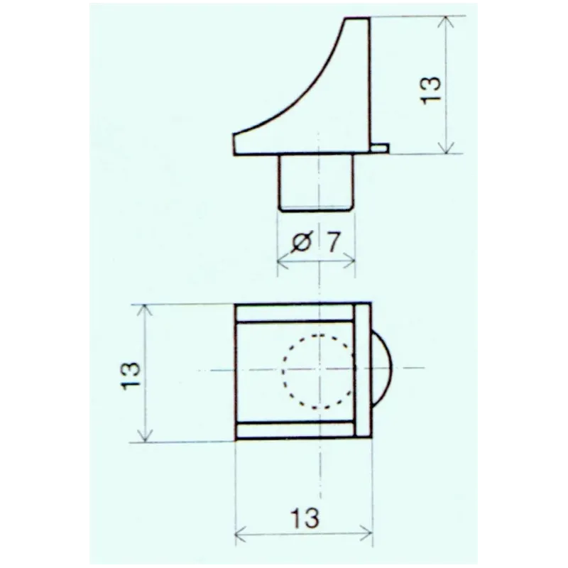 Laikikliai lentynos Haushalt F5-10A-S29, 13 mm x 13 mm, 50 vnt.