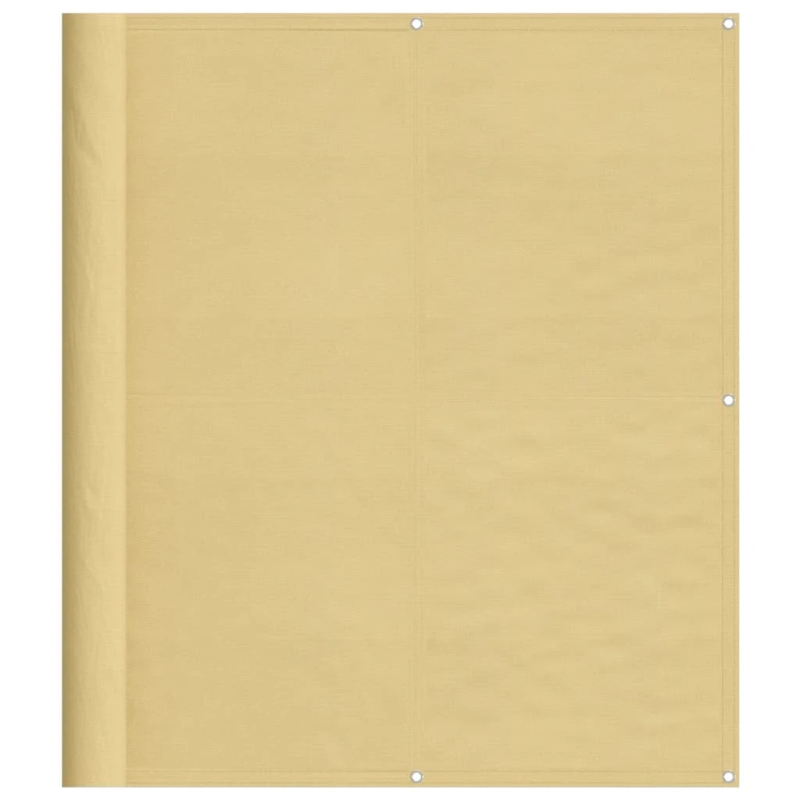 vidaXL balkona aizslietnis, smilšu, 120x800 cm, 100% poliestera audums