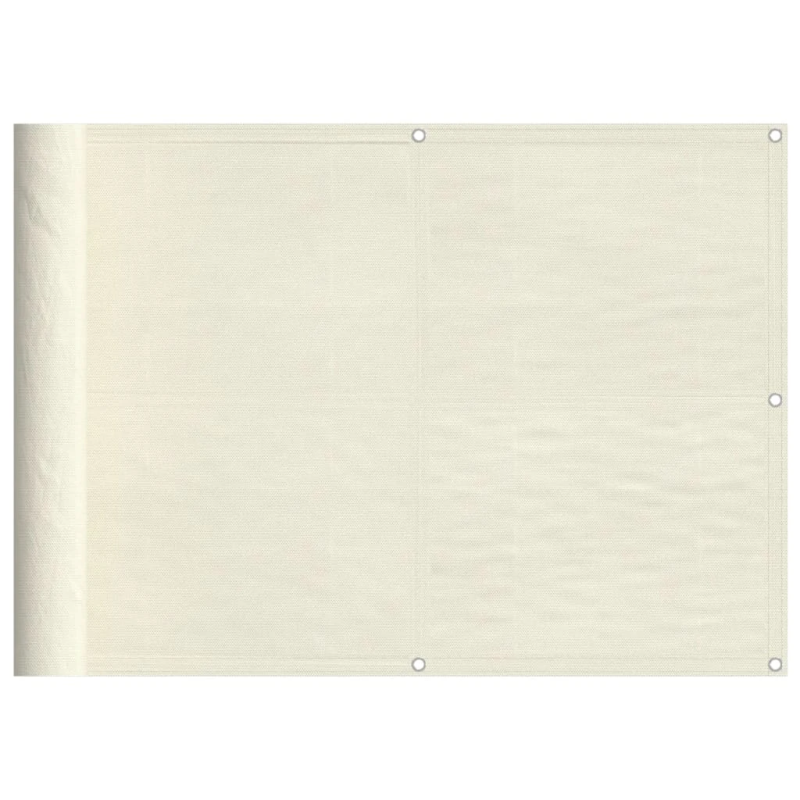 vidaXL balkona aizslietnis, krēmkrāsas, 75x1000 cm, 100% poliestera