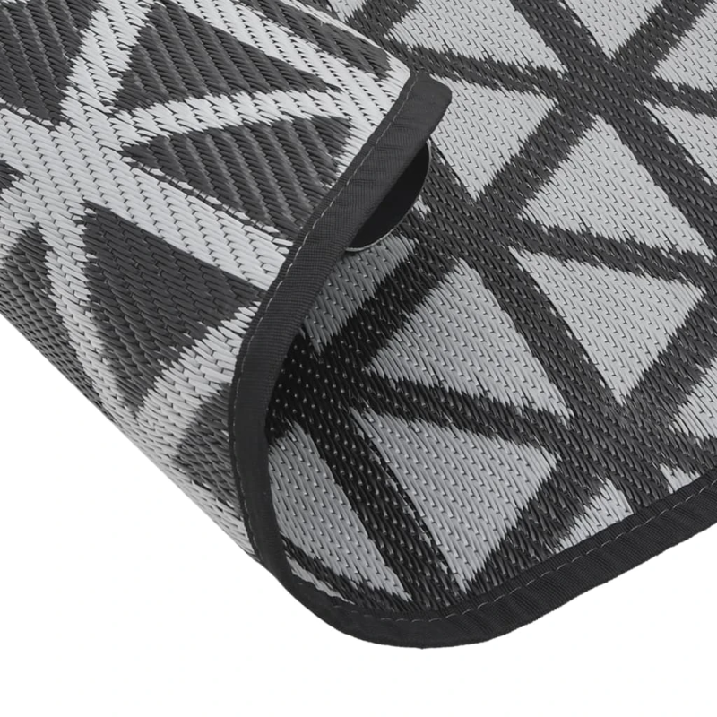 vidaXL āra paklājs, DIA120 cm, ARAKIL melns PP