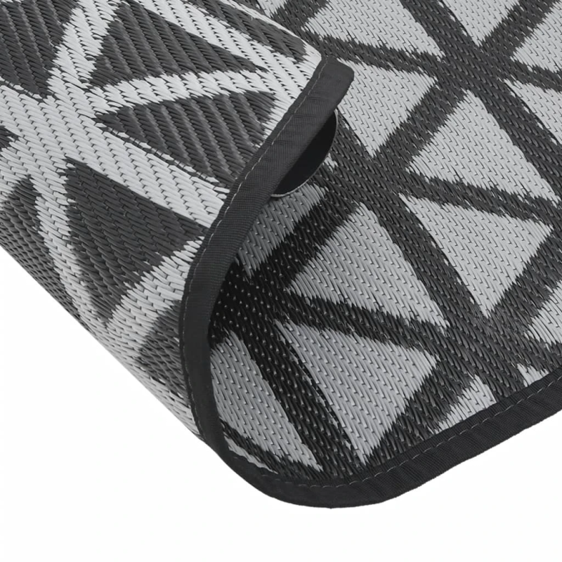 vidaXL āra paklājs, DIA160 cm, ARAKIL melns PP