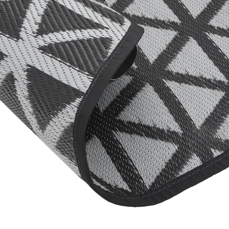 vidaXL āra paklājs, DIA200 cm, ARAKIL melns PP