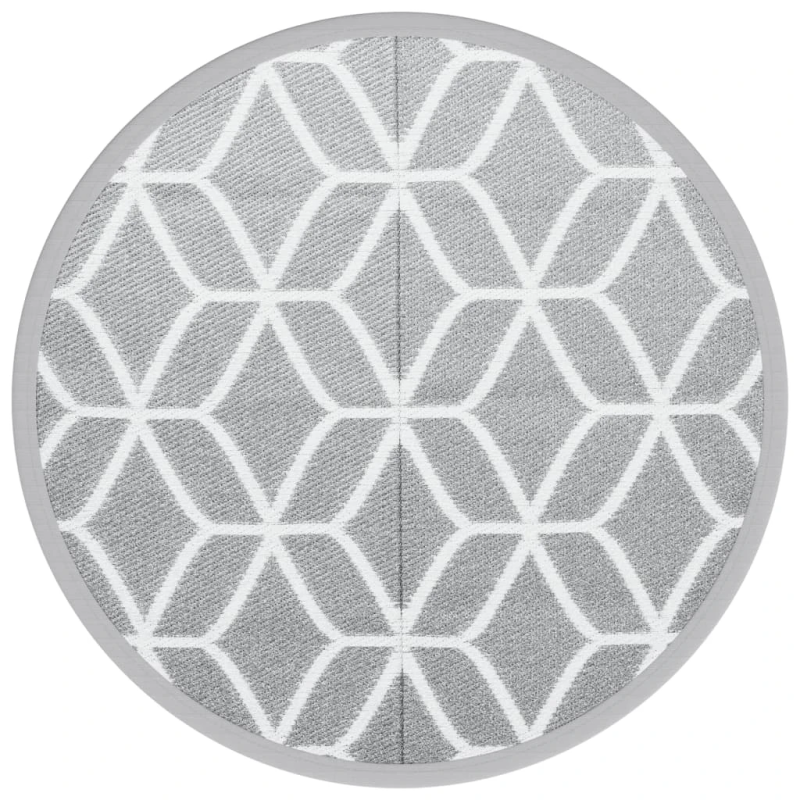 vidaXL āra paklājs, DIA160 cm, ARAKIL pelēks, PP