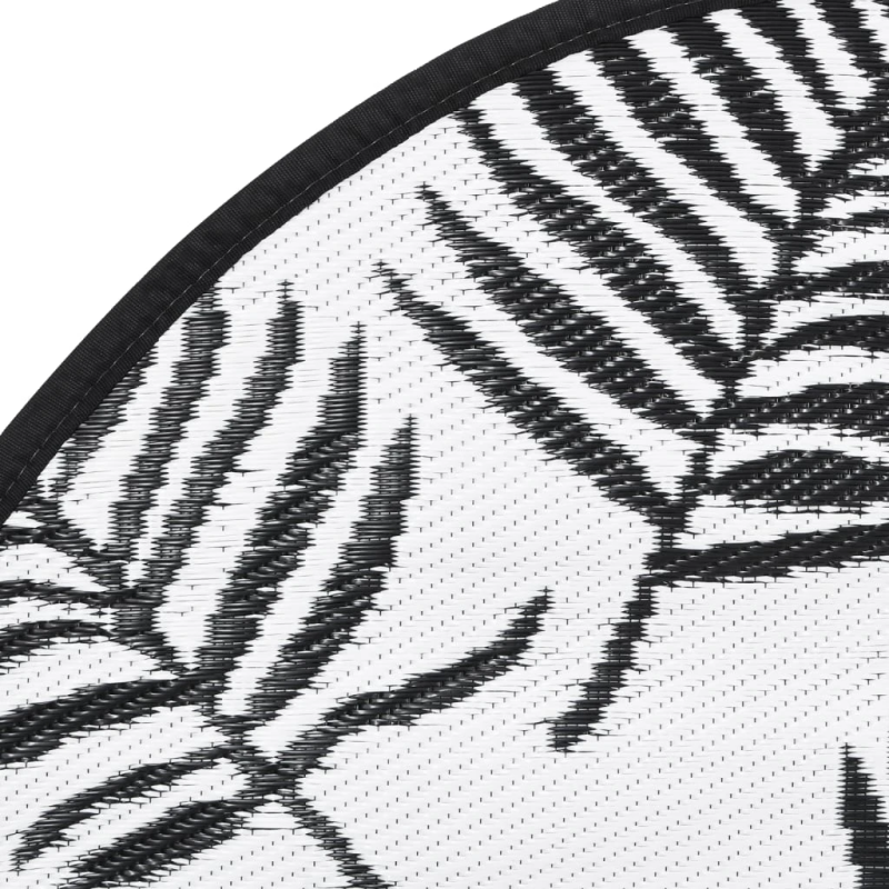 vidaXL āra paklājs, DIA200 cm, ARAKIL balts un melns PP