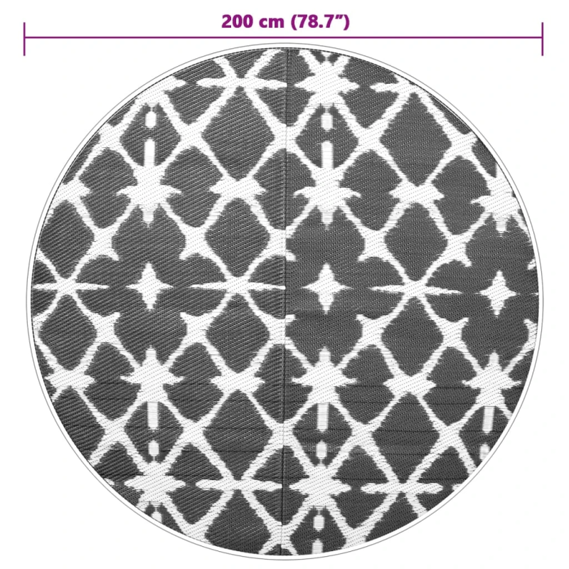 vidaXL āra paklājs, DIA200 cm, ARAKIL zils un balts PP