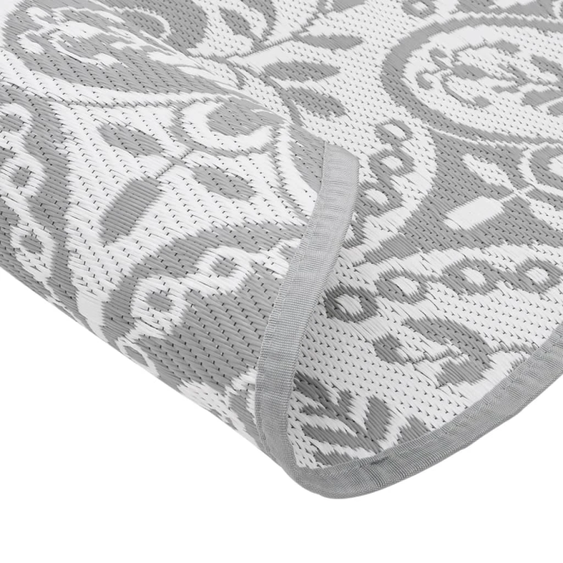 vidaXL āra paklājs, DIA160 cm, ARAKIL gaiši pelēks, PP