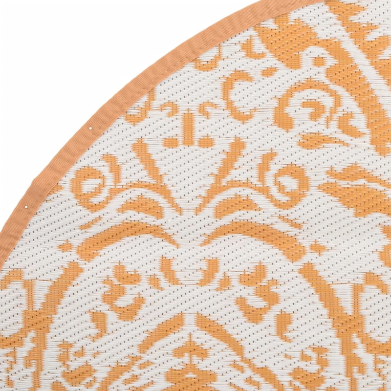 vidaXL āra paklājs, DIA200 cm, ARAKIL oranžs un balts PP