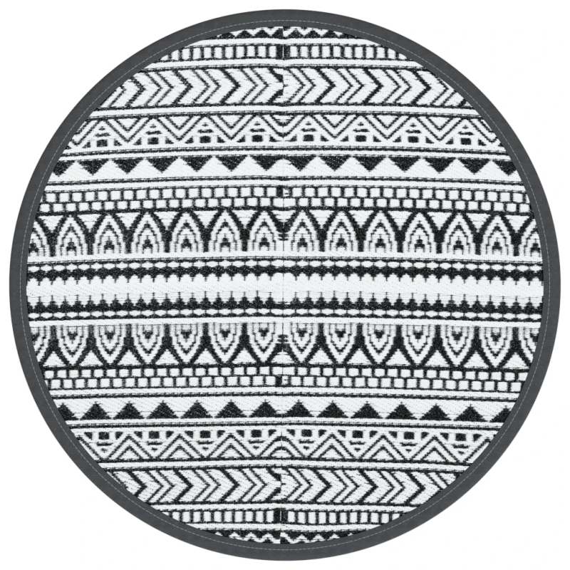 vidaXL āra paklājs, DIA120 cm, ARAKIL melns, PP