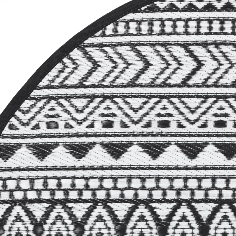 vidaXL āra paklājs, DIA160 cm, ARAKIL melns, PP