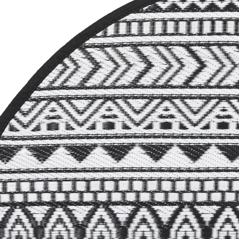 vidaXL āra paklājs, DIA200 cm, ARAKIL melns, PP