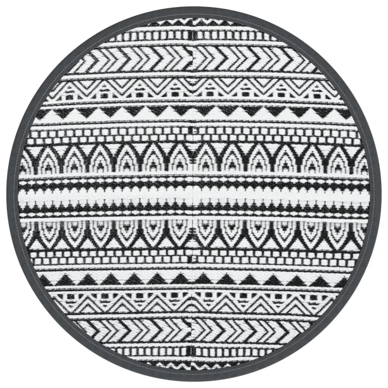 vidaXL āra paklājs, DIA200 cm, ARAKIL melns, PP