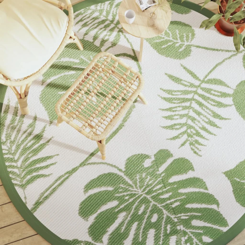 vidaXL āra paklājs, DIA200 cm, ARAKIL zaļš, PP