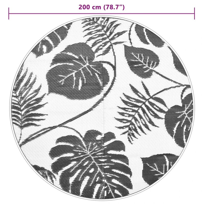 vidaXL āra paklājs, DIA200 cm, ARAKIL zaļš, PP