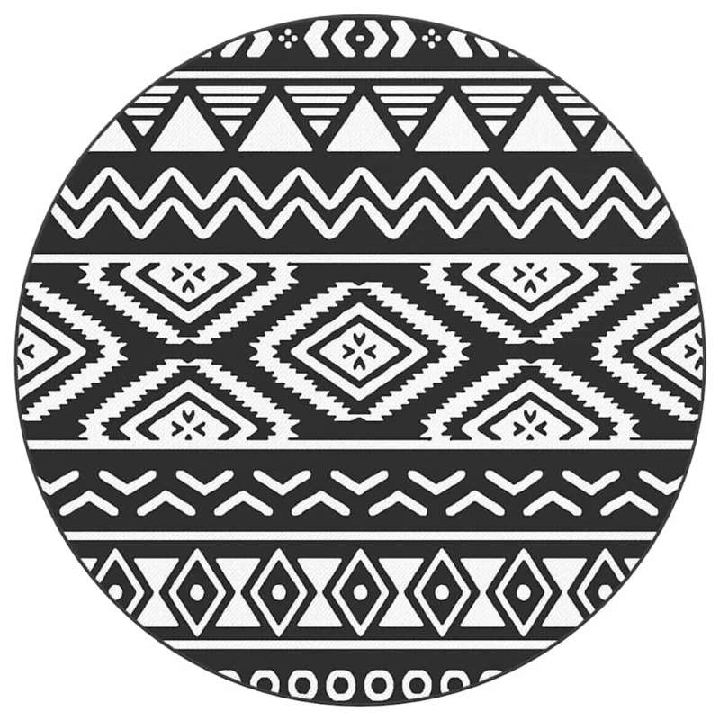 vidaXL āra paklājs, DIA200 cm, ARAKIL melns, PP