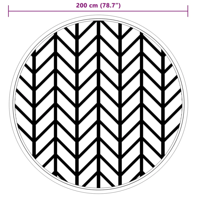 vidaXL āra paklājs, DIA200 cm, ARAKIL pelēks, PP