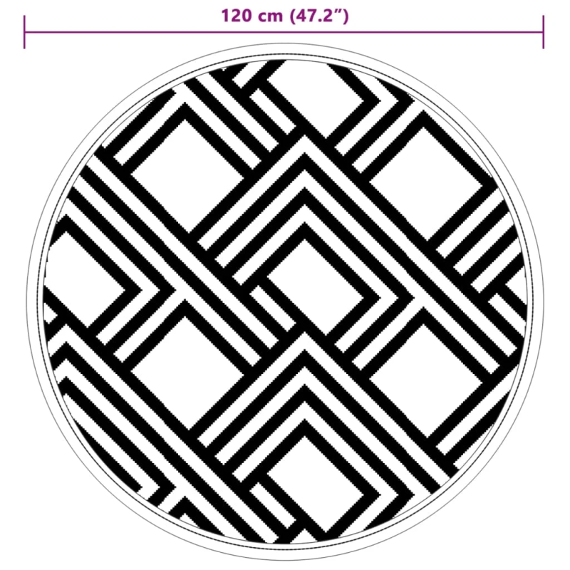 vidaXL āra paklājs, DIA120 cm, ARAKIL pelēks, PP