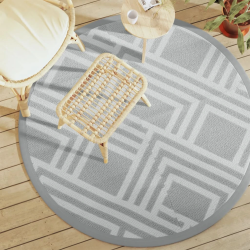 vidaXL āra paklājs, DIA160 cm, ARAKIL pelēks, PP