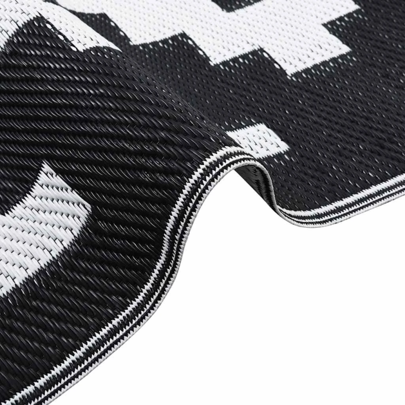 vidaXL āra paklājs, 160x230 cm, ARAKIL balts un melns PP