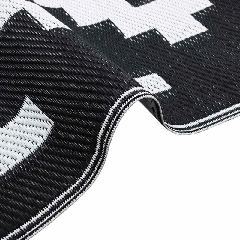 vidaXL āra paklājs, 190x290 cm, ARAKIL balts un melns PP