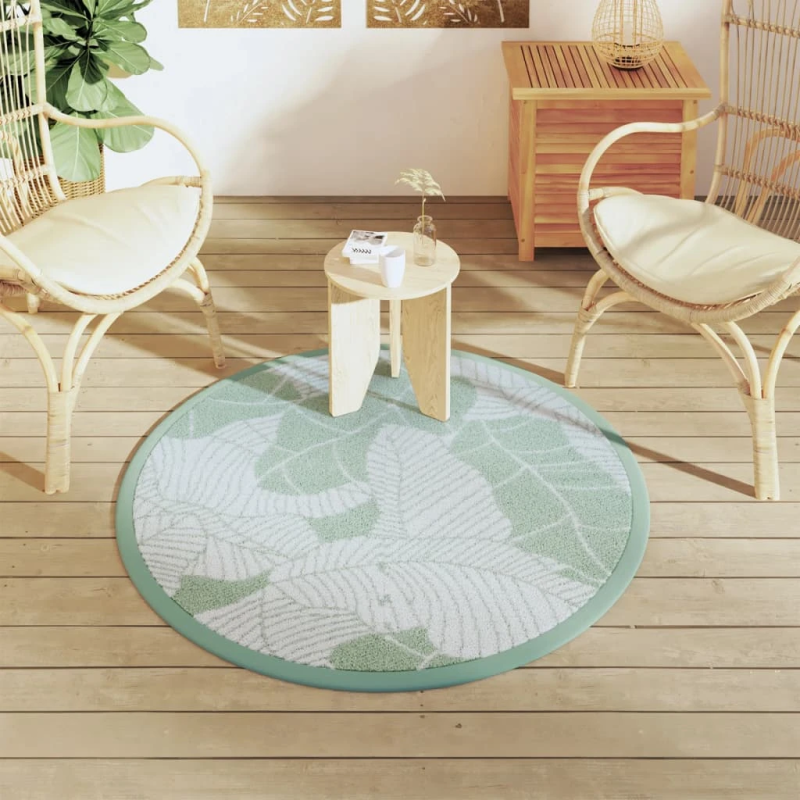 vidaXL āra paklājs, DIA120 cm, ARAKIL zaļš, PP