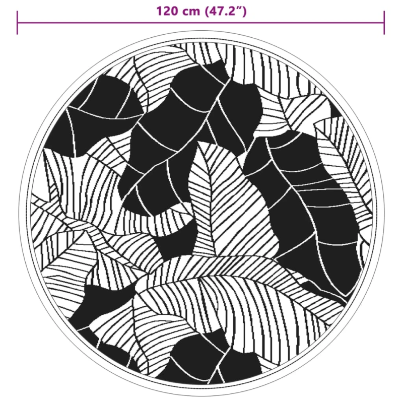 vidaXL āra paklājs, DIA120 cm, ARAKIL zaļš, PP