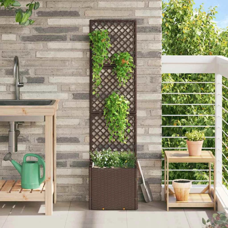 vidaXL Dārza stādītājs Brūna 35 x 30 x 135 cm Metāla