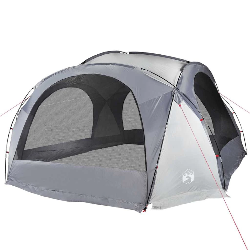 vidaXL ballīšu telts, balta un pelēka, ūdensizturīga