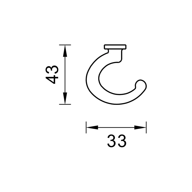 Mēbeļu pakaramais wk12 hroma krāsa