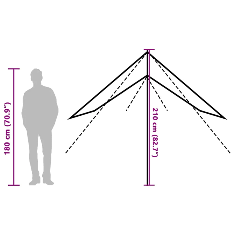 vidaXL kempinga tents, zaļa, 460x305x210 cm, ūdensizturīga