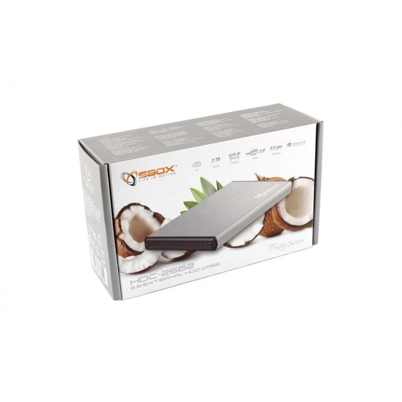 Sbox HDC-2562W 2.5 External HDD Case Coconut White