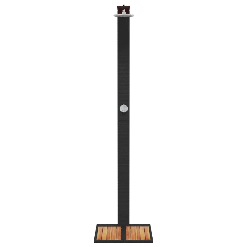 vidaXL āra duša, melna, 50x55x224 cm, PE rotangpalma, akācijas koks