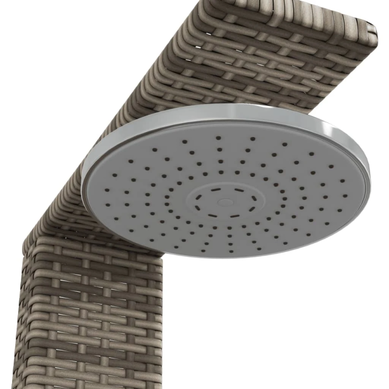 vidaXL āra duša, pelēka, 50x55x224 cm, PE rotangpalma, akācijas koks