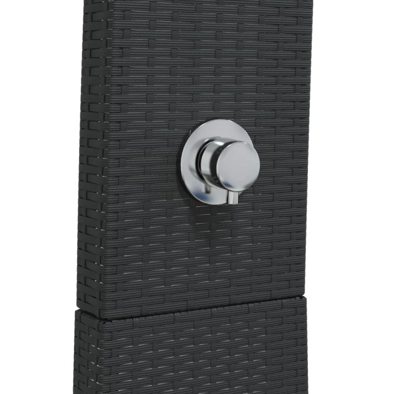 vidaXL āra duša, melna, 55x60x224 cm, PE rotangpalma, akācijas koks