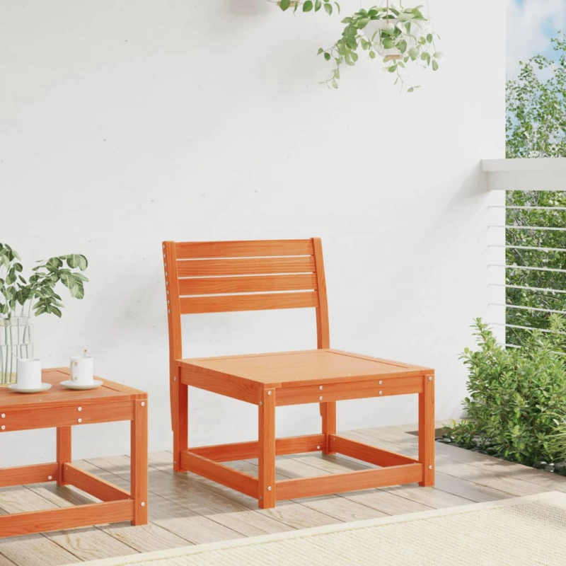 vidaXL dārza dīvāns, vaska brūns, priedes masīvkoks