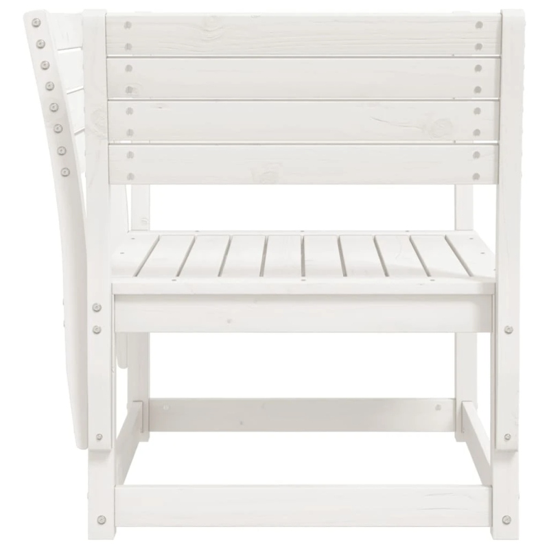 vidaXL dārza krēslu, balts, priedes masīvkoks