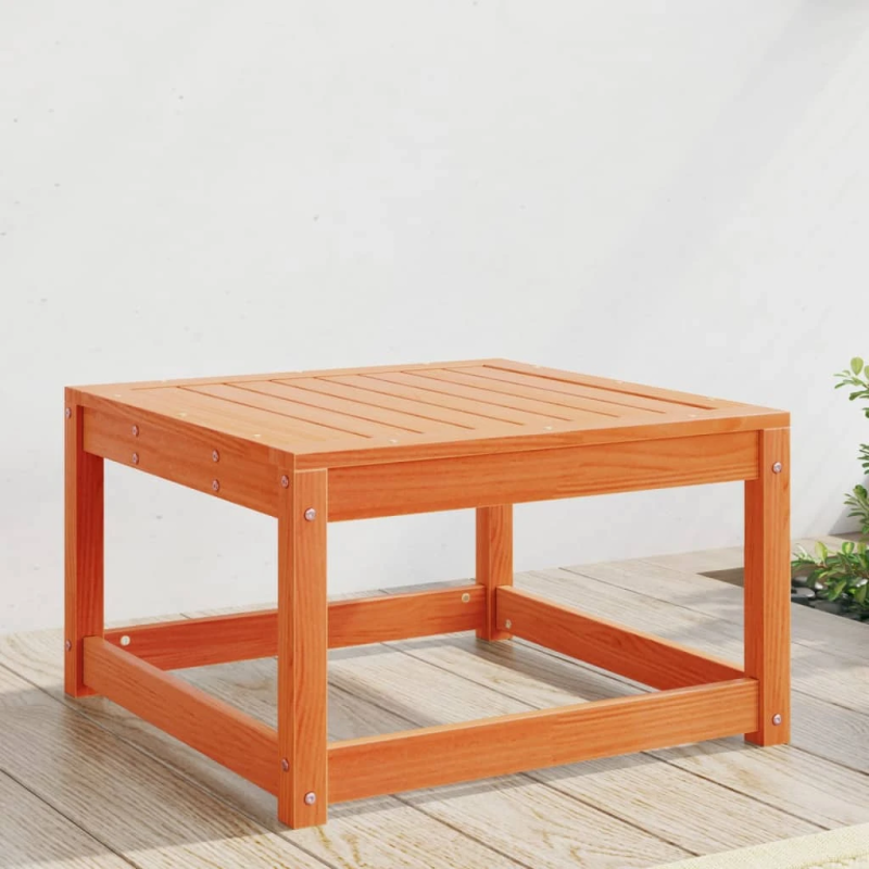 vidaXL dārza kājsoliņš, vaska brūns, priedes masīvkoks