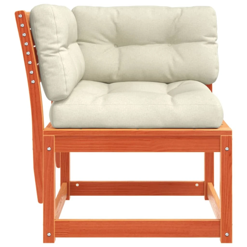 vidaXL dārza stūra dīvāns ar matračiem, 73x73x78 cm, brūna priede