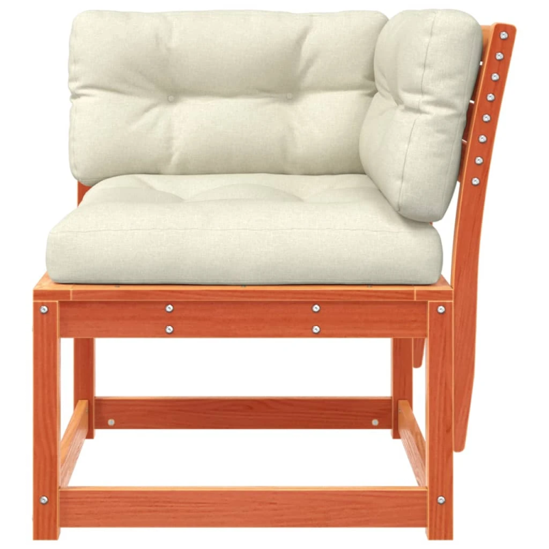 vidaXL dārza stūra dīvāns ar matračiem, 73x73x78 cm, brūna priede