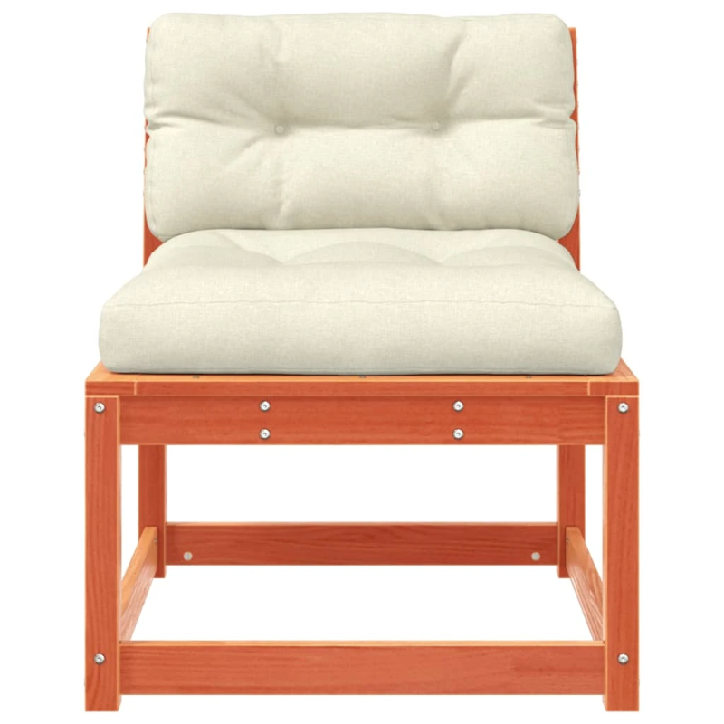 vidaXL dārza dīvāns ar matračiem, vaska brūnas priedes koks