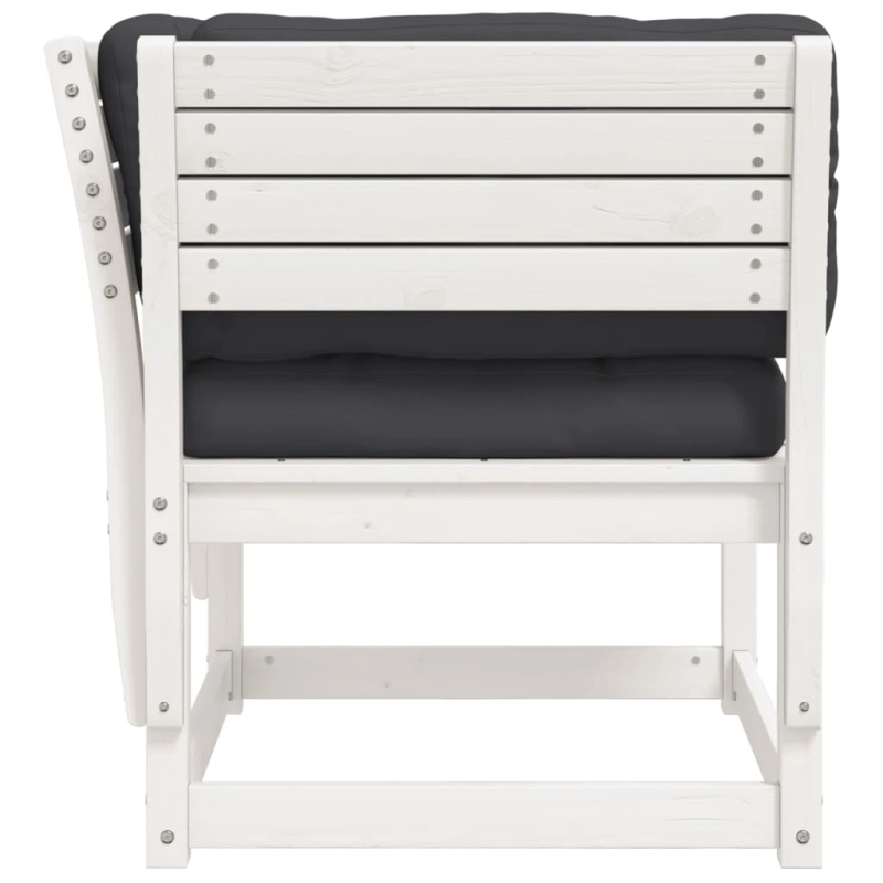 vidaXL dārza dīvāns ar roku balstiem un matračiem, priedes koks