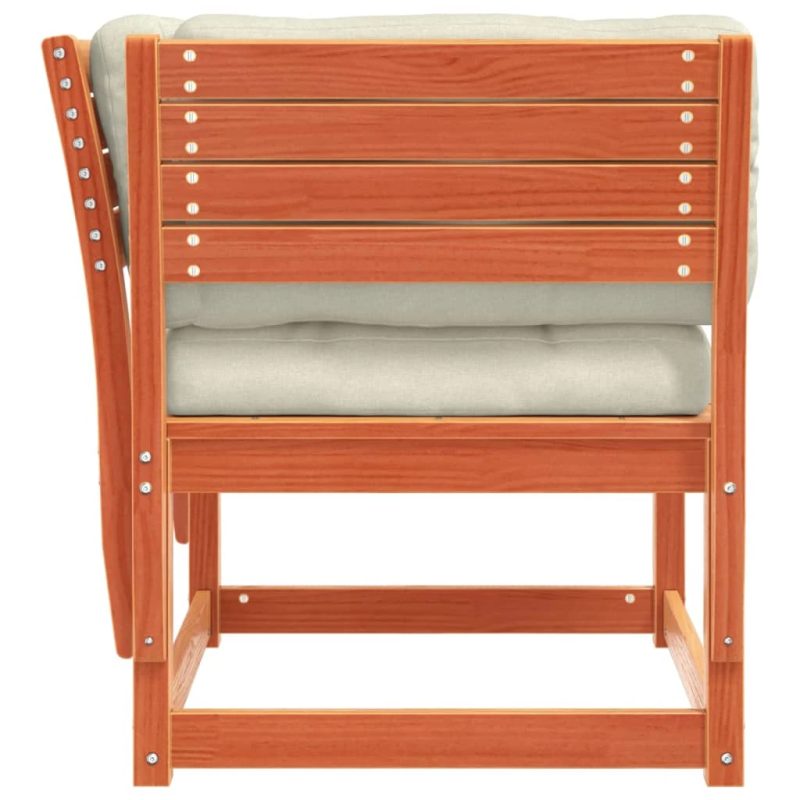 vidaXL dārza dīvāns ar roku balstiem un matračiem, brūnas priedes koks