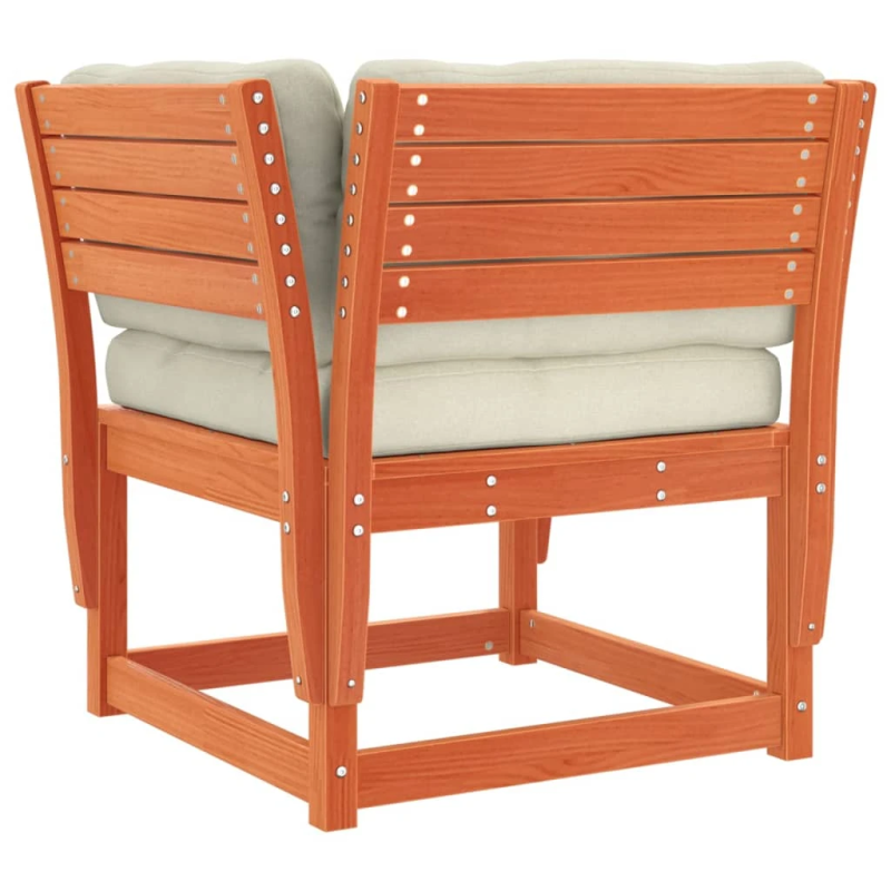 vidaXL dārza dīvāns ar roku balstiem un matračiem, brūnas priedes koks