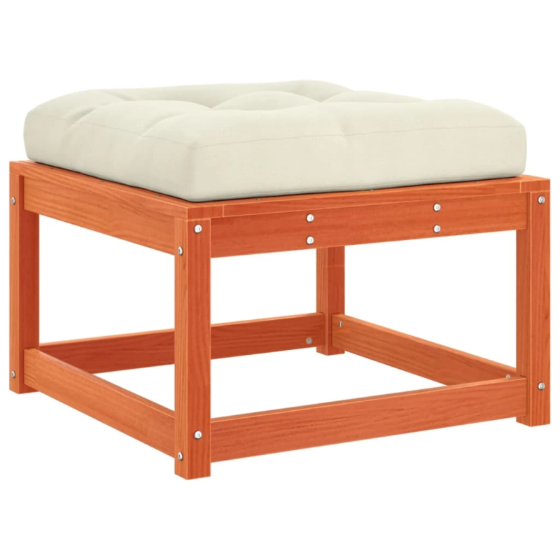 vidaXL dārza soliņš ar matračiem, vaska brūnas priedes masīvkoks