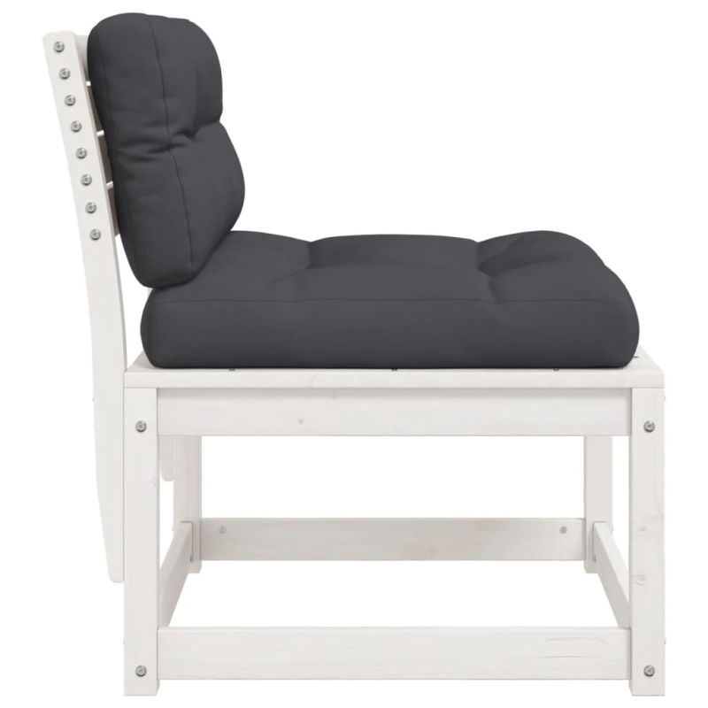 vidaXL dārza dīvāni ar matračiem, 2 gab., balts priedes masīvkoks